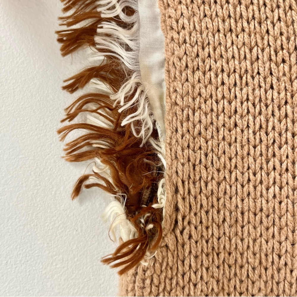 Voyage Invest In the Original | Tan Brown Knit Sweater Dress Fringe Hem - Picture 3 of 8